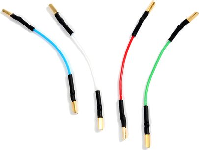 Van den Hul The Headshell Link Evo connection cables set, four blue, white, red and green strands with gold-plated plugs