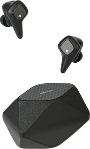 Čierne bezdrôtové slúchadlá Hifiman Svanar Wireless 2 s fazetovaným puzdrom a vekom so šachovnicovým vzorom