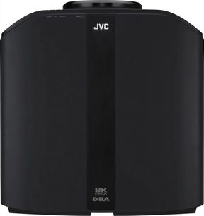 Videoproiector JVC DLA-NZ900 negru, vedere de sus, logo JVC alb în față, 8K e-shift X scris în dreapta jos