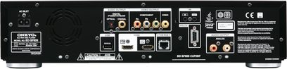 Onkyo BD-SP809 4K Blu-ray-afspiller, bagside, digitale og analoge audio/video-tilslutninger, USB-port, Ethernet, RS-232