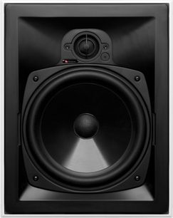 Boston Acoustics HSi485 loftsindbygget højttaler set forfra, sort højttaler, centralt diskanthøjttaler