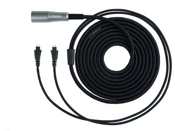 Dodatek za HI-FI slušalke Fostex ET-H3.0N7BL s črnim pletenim kablom, srebrnim priključkom in dvema črnima vtičema
