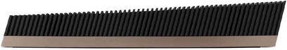 Bowers & Wilkins Formation Audio sort soundbar, tæt forfra-perspektiv på den perforerede metalgitter