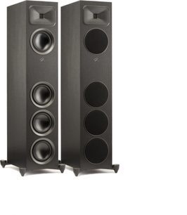 MartinLogan Foundation F2 søjlehøjttaler i mat sort, front med 4 højttalere, båndtweeter, aftagelig grill