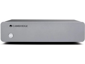 Preamplificatore fonico Cambridge Audio Alva Solo grigio antracite, vista frontale, case rettangolare con logo e manopola rotante