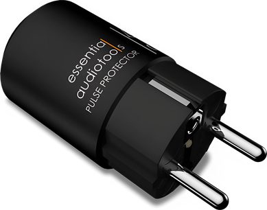 EAT Essential Audio Tools Pulse Protector melns cilindrisks strāvas kabelis ar metāla spraudņiem