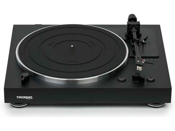 Thorens TD 101 A black hi-fi turntable, circular platter, straight tonearm, cueing lever, control buttons