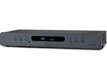 Audio konvertor DAC Atoll DAC200 Signature čierny, brúsený hliníkový predný panel, modrý displej, USB port