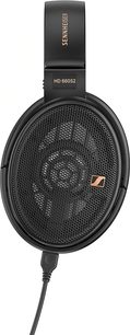 Casque audio Sennheiser HD 660S2 noir, vue de profil gauche, oreillette circulaire en grille métallique, arceau rembourré