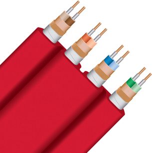 Cable Ethernet RJ45 Wireworld Starlight 10 3m, červený plášť, měděné vodiče na pohled, barevné konektory hnědé, oranžové, modré, zelené
