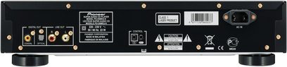 Pioneer PD-D6MK2-K sort CD-afspiller, bagside, analog og digital lydtilslutning, kontrolport, kontakt