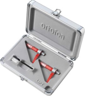 DJ-pladespillercelle Ortofon Concorde MKII TWIN DIGITAL i åben metalkabinetbeholder, set ovenfra