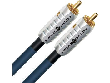Kable RCA Wireworld Luna 8 o długości 3 metrów, złocone złącza, niebieska i biała osłona
