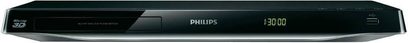 Philips BDP5500 sort 4K Blu-ray-afspiller, frontvisning, LED-display "1:30:00", blank frontpanel, trykfølsomme knapper
