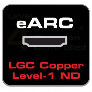 HDMI-kabel Audioquest Root Beer 18Gbps 25m, LGC Copper Level-1 ND-kontakt, frontvisning, eARC-logo