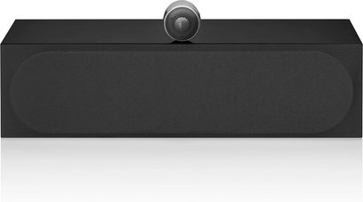 Bowers & Wilkins HTM71 S3 sentralhøyttaler i sort lakk, frontvisning, avlang rektangulær form, sort grill