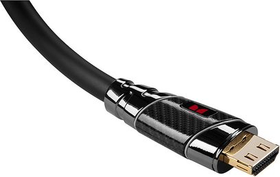 HDMI-kabel Monster Black Platinum Ultimate High Speed 3 m, sort, sølvfarvede stik, set oppefra over hele længden