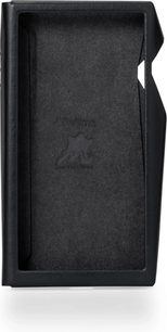 Sort Astell&Kern SP4000-etui, set forfra, med stor frontåbning og vinklet sideudskæring