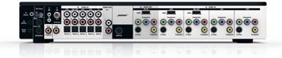 Bose Lifestyle V10 sort hjemmebiograf-system i sort, set forfra, bestående af 6 satellithøjttalere og en subwoofer