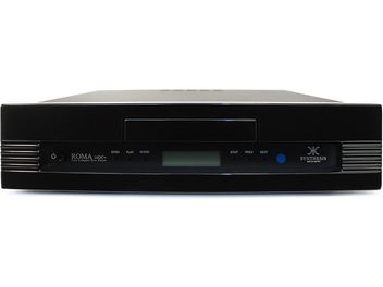 Højkvalitets CD-afspiller Synthesis Roma 14DC+ sort, frontpanel, LCD-display, knapper og stik