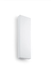 Witte inbouw-wandluidspreker Canton Atelier InWall 9, slank rechthoekig ontwerp, driekwartaanzicht tegen een witte achtergrond