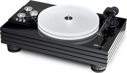 Hi-fi platespiller Music Hall MMF 11.3SE sort, chassis i lakkert tre, akryltallerken, rett metallarm