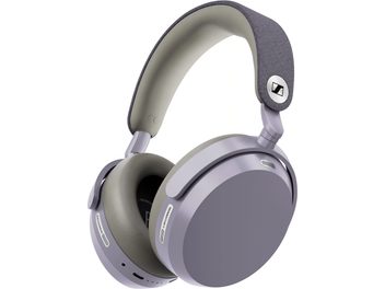 Бездротові hi-fi навушники Sennheiser Momentum 5 лавандового кольору, ракурс у три чверті, сіра дужка та охоплювальні амбушури
