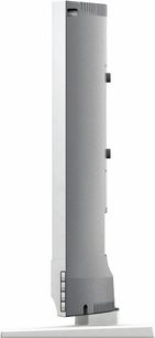 Sony KDL-22BX200W tv, profilvisning, lodret flad rektangulær skærm på rektangulær base, lysegrå farve