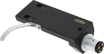 Porte celle LH-4000 sort, perspektivvisning, sølvfarvet 4-bens stik, buet sølvfarvet håndtag, gyldent logo