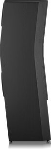 Diffusore da pavimento SVS Ultra Evolution Pinnacle in frassino nero, vista frontale, forma rettangolare verticale, cabinet in legno nero