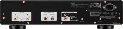 Marantz CD 70 must hi-fi CD-mängija, must, tagantvaade RCA-, koaksiaal- ja optiliste väljunditega ning toitepistikuga