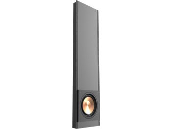 Klipsch PRO-1200SW beépíthető mélyhangú szürke színben, előlről nézve, középen fekete kör alakú hangszóróval