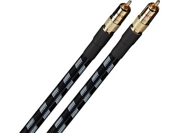 Два черни аудио RCA кабела Real Cable Chenonceau, позлатени RCA конектори, черна оплетка, дължина 1,5 метра