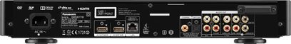 Panasonic DMP-BDT700 Blu-ray-afspiller, bagside, audio/video-tilslutninger, HDMI-porte, USB, netværk, strømforsyning