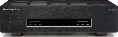 Cambridge Audio Azur 651W sort effektforstærker, set forfra, sort front med knapper og stik i aluminium