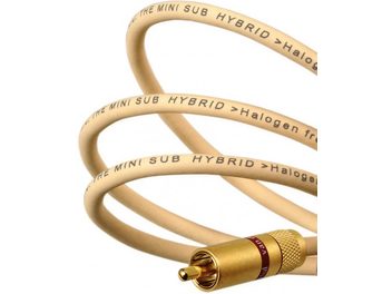 Van den Hul The MINI SUB HYBRID -audiokaapeli, 5 m, beige, joustava, kullattu RCA-liitin toisessa päässä