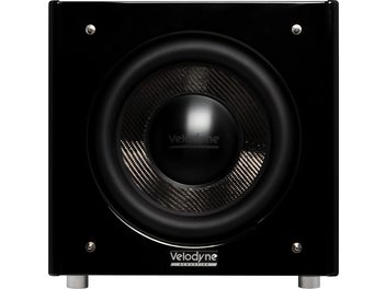Subgrave Velodyne SPL-X 12 negro brillante, vista frontal, altavoz de 12 pulgadas con cono de carbono