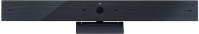 Sort Sony CMU-BR100-kamera, set forfra, med centralt objektiv og tændt lysindikator
