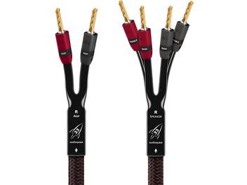 Audioquest Rocket 33 SBW 2x6m geflochtenes schwarzes Lautsprecherkabel mit vergoldeten Bananensteckern und Markierungen AMP und SPEAKER