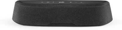 Polk Audio MagniFi Mini AX sort soundbar, set forfra, rektangulær langstrakt form, akustisk stofgitter over hele overfladen
