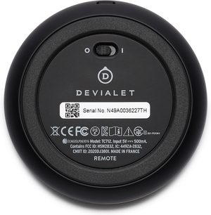 Бездротова підключена колонка DEVIALET PHANTOM I 108 DB chrome, вид спереду, хромоване блискуче чорне покриття, циліндрична форма