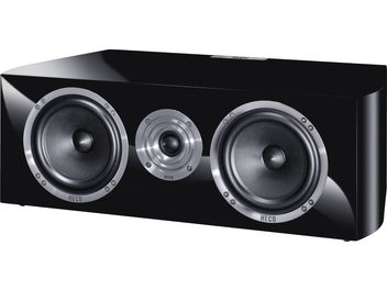 Heco Celan Revolution Center 4 zwart gelakt center luidspreker, 3 aluminium drivers met ringen, magnetisch zwart rooster