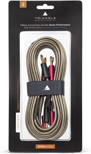 Cavo per diffusori Triangle OPERA OS25A 2x2,5 m, guaina beige, connettori a banana dorati rossi e neri in cofanetto di cartone