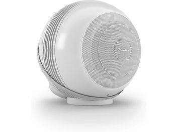 Altavoz inteligente Cabasse The Pearl Akoya blanco nacarado, esférico, rejilla metálica perforada, base blanca lacada