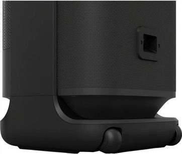 Przenośny głośnik bluetooth Sony ULT TOWER 10, widok z boku, teksturowana powierzchnia, podstawa z kółkami, prostokątna rączka