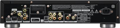 Blu-ray přehrávač Pioneer DV-LX50 černý, zadní strana, audio/video konektory, HDMI porty, komponentní výstupy, optický, koaxiální, Ethernet