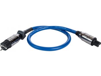 Cable de alimentación Cardas Clear Beyond Power, 1,5 m, azul, enchufes Schuko negros, diámetro grande