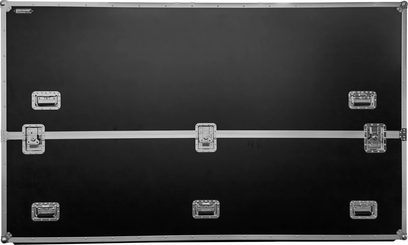 Flight-case pentru ecran Power Acoustics Flight écran 90/100 negru, cu margini argintii, mânere și închizători