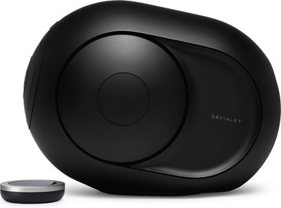 Trådløs tilsluttet højttaler Devialet Phantom I 103 dB mat sort set forfra, æggeformet