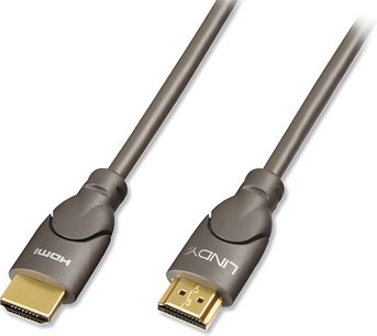 Lindy 41111 High Speed HDMI-kabler 1m set fra siden, forgyldte HDMI-stik, sort kappe